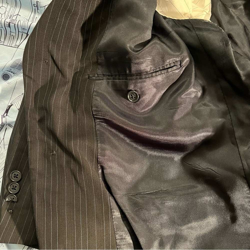 Kenneth Cole Reaction Black Pinstripe Suit Jacket - Picture 7 of 11